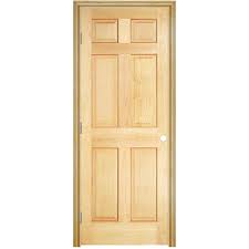 Masonite Traditional 32 In X 80 In 6 Panel Solid Core Unfinished Pine Wood Right Hand Inswing Outswing Single Prehung Interior Door Lowes Com Prehung Interior Doors Solid Wood Interior Door Reliabilt
