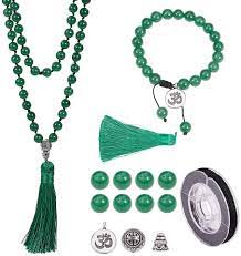 Gemstone beads, meditation, and style! Amazon Com Sunnyclue Diy 1 Set 108 Malaysia Green Jade Gemstone Mala Beads Buddha Beaded Necklace Jewelry Making Kit Make 1 Hand Knotted Prayer Tassel Pendant Necklace 1 Adjustable Mala Wrap Beaded Bracelet