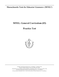 The national german exam practice and released exams provide students with a chance to familiarize themselves with exam content, question types, and how the . Mtel General Curriculum 03 Practice Test Mtels