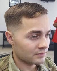 87 Cool Military Haircuts For Men This haircut involves high fade cut that makes the hair completely invisible two inches over the natural hairline. 87 cool military haircuts for men