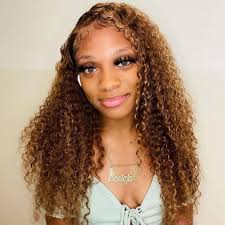 Iris Queen Ombre Curly Lace Front Human Hair Wig for Nigeria