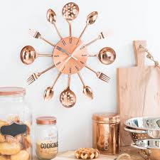 Horloge Avec Couverts En Metal Cuivre D 38 Cm Copper Solna Maisons Du Monde Kitchen Decor Collections Copper Interior Copper Kitchen