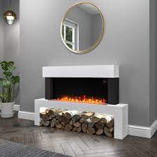 Check spelling or type a new query. Amberglo Floor Standing Electric Fireplace Suite In White Log Crystal Fuel Bed Furniture123