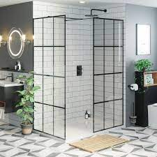 Mode 8mm Black Framed Enclosure Pack With Walk In Shower Tray Walk In Shower Tray Wet Room Shower Shower Tray