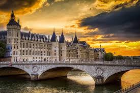 Paris FRANTA pod Conciergerie râu apus de soare mare imagini de rezolutie pe ecranul monitorului hd: ecran lat de înaltă definiție:: fullscreen