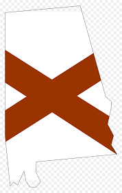 On the upper left corner, 50 white stars sit in a blue rectangle. Alabama State Outline With Flag Hd Png Download Vhv