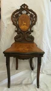 Rare Antique Walnut Wood Musical Chair From Switzerland Music Box Works Walnut Wood Rare Antique Wood