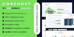 Grehost Whmcs Html Responsive Web Hosting Template Rtl Included Responsive Web Templates Web Hosting