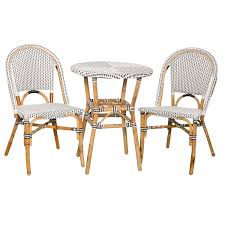 J Hunt Black And White Bistro Set 3 Piece Bistro Set Grey And White Black And White