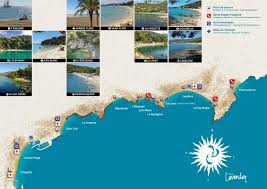 Le Lavandou Beaches Map South Of France French Riviera Cote D Azur