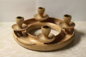 Wood Advent Wreath Candle Holder Christmas Handturned Etsy Advent Wreath Candles Advent Candle Holder Candle Holders