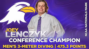 Lenczyk Takes Conference 3-Meter Diving Title, Earns Another NCAA Nationals Mark 