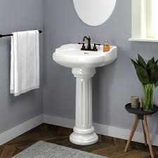 Bathroom vanity backsplash height finansov info. Pedestal Sink With Backsplash Wayfair