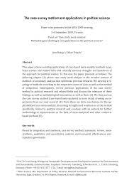 Political science is a broad subject. Pdf The Case Survey Method And Applications In Political Science Apsa 2009 Paper Available At Ssrn Http Ssrn Com Abstract 1451643