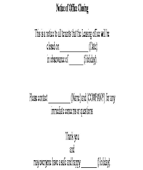 Create Leasing Office Holiday Notice Letter Get Template Now