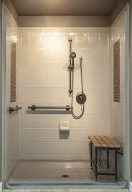 Best Bath System S Designer Series Shower A Composite Shower With Tile Inlay For The Look O Bathroom Remodel Shower Accessible Bathroom Design Shower Remodel