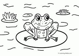 Cheap coloring page, frog , recommended 5 pdf pages printable, jpg and pdf, dijital. Free Frog Coloring Page Coloring Home