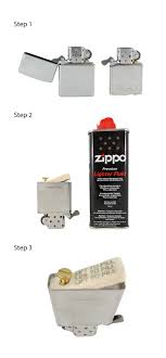 These are instructions on how to refill a zippo lighter with lighter fluid, which can be purchased here: How To Fill A Zippo Lighter With Zippo Fluid