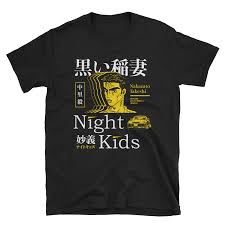 Initial D Night Kids Takeshi Nakazato Kids Night Initial D Black And White Shirt