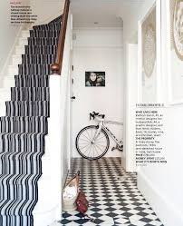 Black And White Checkered Floor Entry Monochrome Entrance And Stairs 1930s House Stairs Black And White Tiles