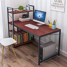 Shop For Tower Computer Desk 4 Tier Shelves 47 6 Multi Level Writing Study Table Bookshelves Modern Steel Frame Wood Desk Compact Home Office Workstation In 2020 Home Office Table