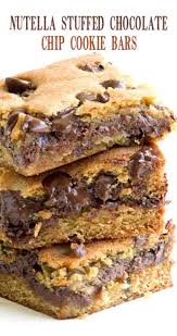Best Ever Nutella Stuffed Cookie Bars Sweetest Menu Recipe Nutella Dessert Recipes Nutella Recipes Nutella Desserts