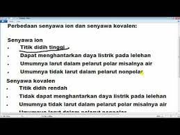 Kalaupun ada penyimpangan perlu diberikan argumen secukupnya. Perbedaan Senyawa Ion Dan Senyawa Kovalen Youtube