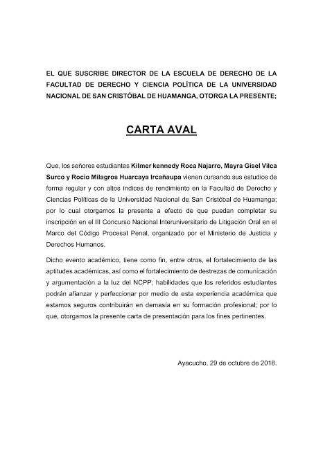 Carta aval minjus | PDF