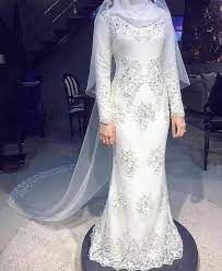 20 koleksi kebaya akad nikah terlengkap 2018 info kebaya modern. Baju Nikah Putih Exclusive Nikah Dress Malay Wedding Dress Muslimah Wedding Dress