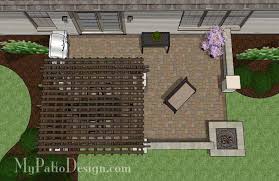 Stone patio ideas with fire pit. Large Rectangular Paver Patio Design With Fire Pit Pergola Mypatiodesign Com