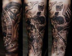 Skulls roses temporary tattoos sleeve for women men full. Skull Rose Half Sleeve Tattoos Upper Arm Mens Half Sleeve Tattoo Ideas