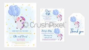 Thank you cards will fit in a standard 5 1/2 bar envelope. Baby Shower Printable Party Invitation Card Template Baby Girl On Stock Vector Crushpixel