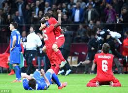Relive barcelona's victory over juventus in the 2015 uefa champions league final in berlin. Sevilla 3 2 Dnipro Uefa Europa League Final 2015 Final Score Carlos Bacca Brace Sees Holders Retain Daily Mail Online