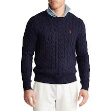 Andrews cable knit heavyweight hooded sweater hoodietop rated seller. Polo Ralph Lauren Cable Knit Cotton Men S Sweater Hunter Navy Country Attire Uk