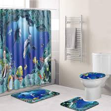 Maybe you would like to learn more about one of these? Bathroom Curtains Rugs Set Of 4 Seaworld Shower Curtain Bath Floor Mat Set Shower Curtain Pedestal Rug Toilet Seat Cover Bath Mat Anti Slip Waterproof Bathroom Accessories Home Decor