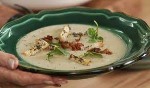 Mary Berry Celeriac Soup With Pancetta And Poppy Seed Croutons Recipe Celeriac Soup Recipes Celeriac Soup Mary Berry Celeriac Soup