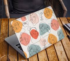 Abstract Laptop Skin Sticker Faces Notebook Vinyl Decal Dell Etsy Laptop Skin Design Custom Laptop Skin Laptop Stickers