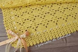 Copertina A Uncinetto Con Rombi E Pippiolini I Gomitoli Di Camilla Uncinetto Uncinetto Ad Esagono Coperte Neonato All Uncinetto