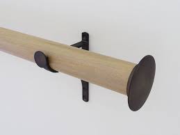 Curtain rods are so expensive that this style. 50mm Diameter Stained Wood Curtain Pole With Minimalist End Cap Finials Walcot House Soporte Cortinas Cortinas Disenos De Unas