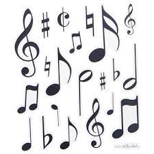 Music note stickers feature a clear backing with an assortment of music notes and symbols including treble clefs, half and whole notes, flats, sharps, and more. Music Note Stickers Hobby Lobby 946806