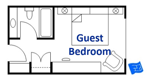Rear entry closets (24 minimum inside dimensions). Guest Bedroom Design