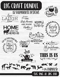 Digital Quote Svg Bundle Farm Chic Designs Farm Chic Printable Home Decor Farm Style Decorations Vinyl Craft Quote Vector Clipart Saying Svg Quotes Lettering Cricut Projects Vinyl