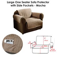 Make sure guests get a good night's sleep with a comfortable piece from our collection of sofa beds. Microfibre Lightly Quilted 1 Seater Sofa Protector With Side Pockets Mocha Ebay