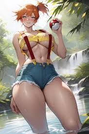 Boobs Barely Covered, Ginger, Misty From Pokmon Furry AI Porn
