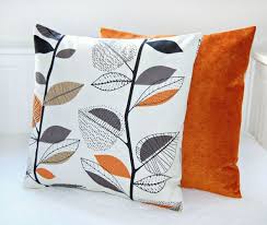 Grey and orange decorative pillows. Grey And Orange Pillows