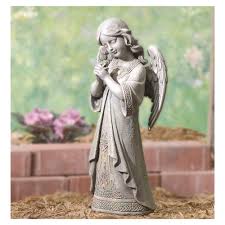 Angel With Shamrock Garden Figure 15 75 Inches The Catholic Company Garden Figures Garden Gifts Catholic