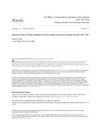 The journal of comparative literature and aesthetics (issn: 2