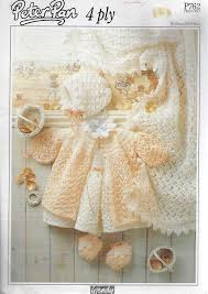 Baby Layette Shawl Wendy P762 Knitting Pattern 4 Ply Yarn Peter Pan Baby Girl Knitting Patterns Baby Knitting Patterns Knit Baby Dress