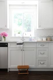 3x6 Subway Tiles With Flextile Grout In Bone And 1 16 Spacers When Installing The Til New Kitchen Cabinets White Kitchen Dark Floors Painting Kitchen Cabinets