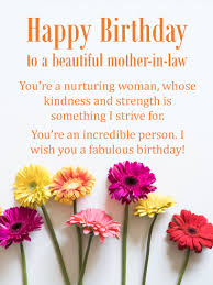 Cheery Flowers Happy Birthday Card For Mother In Law Birthday Greeting Cards By Davia Birthday Cards For Mother Mother In Law Birthday Birthday Wishes For Mother